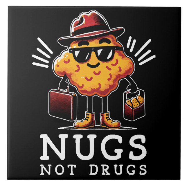 Azulejo De Cerâmica Nuggets Crocantes Não Drogas (Frente)