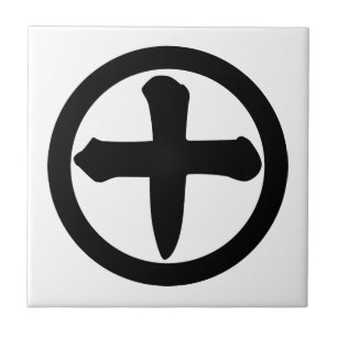 Azulejo De Cerâmica Numeral dez do Kanji no círculo