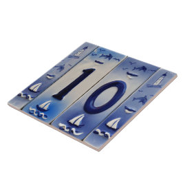 Azulejo De Cerâmica Número 10, Seaside Delft.