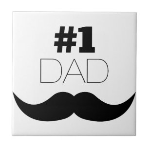 Azulejo De Cerâmica Número 1 - bigode preto Pai - Número um