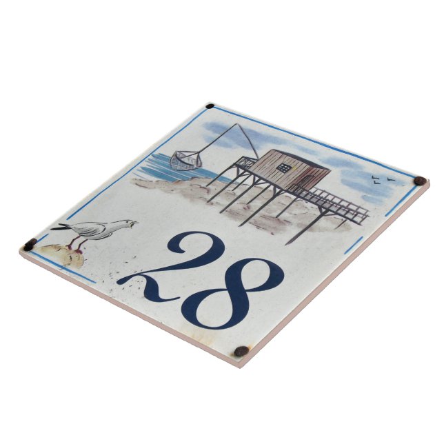 Azulejo De Cerâmica Número 28. (Lateral)