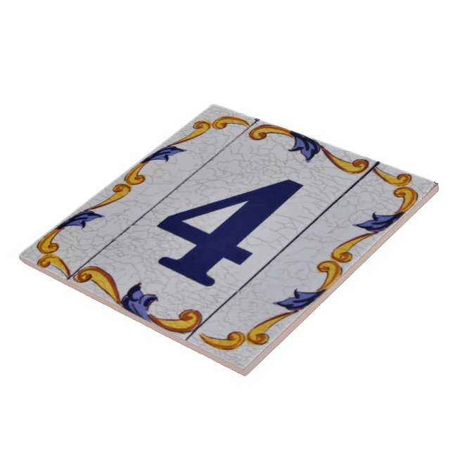 Azulejo De Cerâmica Número 4. (Lateral)