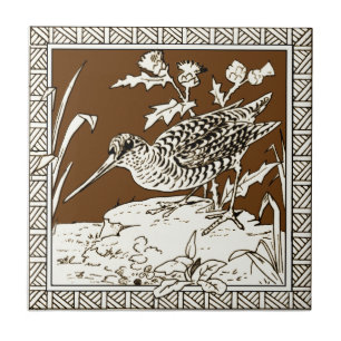 Azulejo De Cerâmica Número 5 da série Minton Mocha Bird de 12 Repro 
