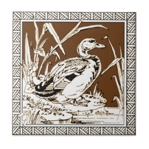 Azulejo De Cerâmica Número 6 da série Minton Mocha Bird de 12 Repro 18