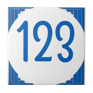 Azulejo De Cerâmica Número Azul para números de casa