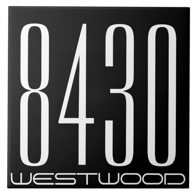 Azulejo De Cerâmica Número da casa com rua (Frente)