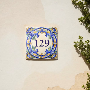 Azulejo De Cerâmica Número da Casa de Herança Mediterrânea Personaliza
