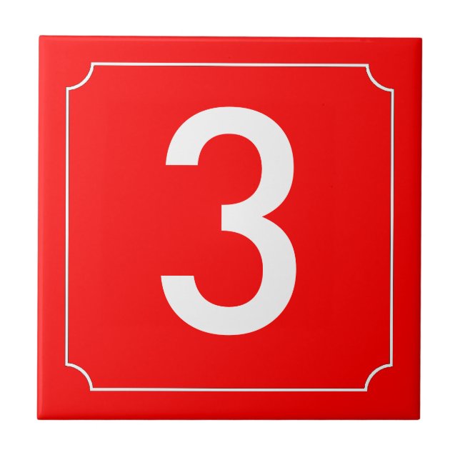 Azulejo De Cerâmica Número da Casa Vermelha (Frente)