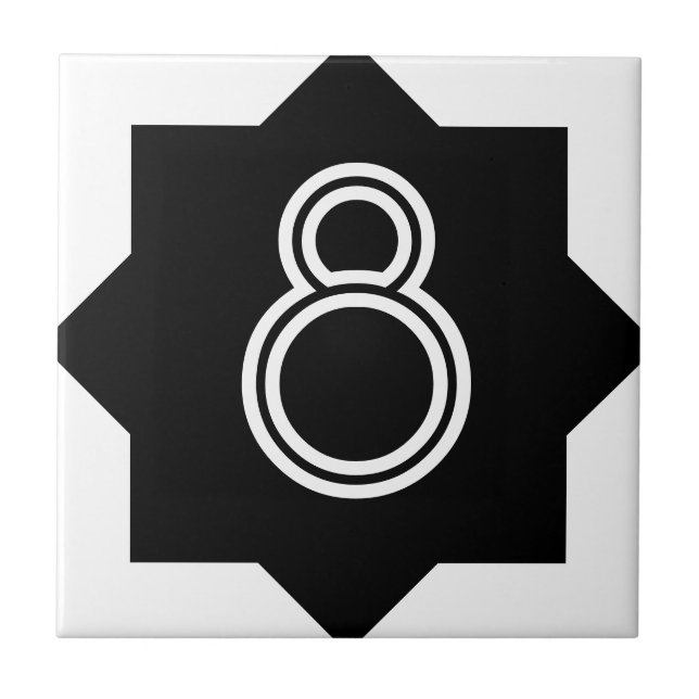 Azulejo De Cerâmica Número da estrela do art deco (Frente)