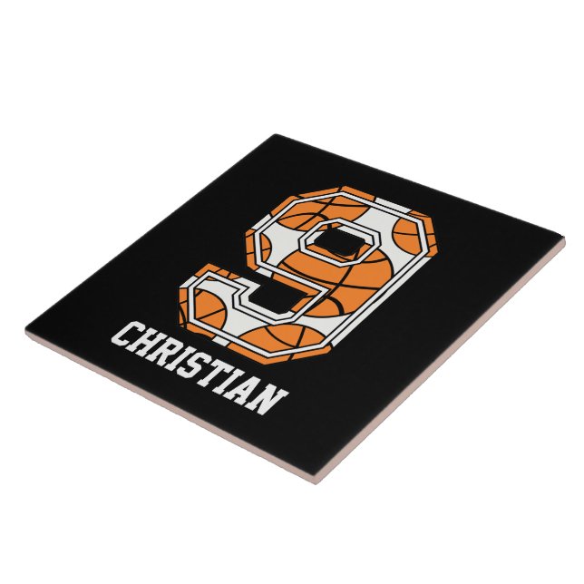 Azulejo De Cerâmica Número de Basquete Personalizado 9 (Lateral)