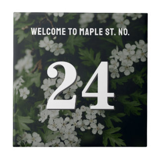 Azulejo De Cerâmica Número de Casa / Apartamento Floral Personalizado