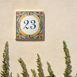Azulejo De Cerâmica Número de Casa Rústico Mediterrâneo Personalizado