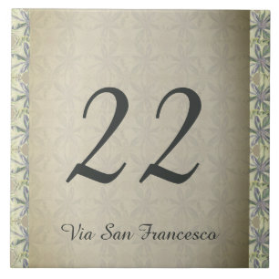 Azulejo De Cerâmica Número e Rua da Casa de Cyanus, desenhada à mão