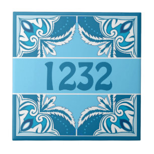 Azulejo De Cerâmica Número personalizado Azul e Branco Porto Azulejos,