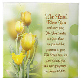 Azulejo De Cerâmica Números 6 24-26 O Senhor abençoa-te e mantém-te