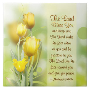 Azulejo De Cerâmica Números 6 24-26 O Senhor abençoa-te e mantém-te