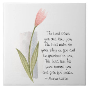 Azulejo De Cerâmica Números 6:24-26 O Senhor Abençoa-te e Mantém-te