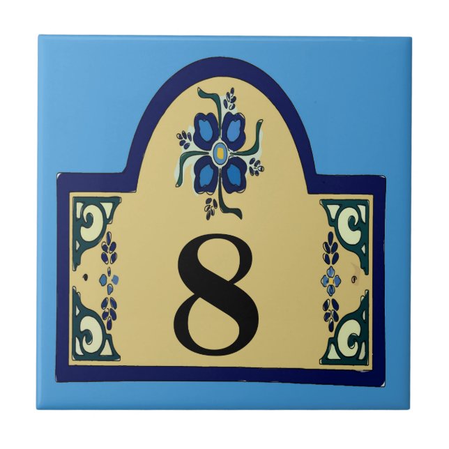 Azulejo De Cerâmica Números de Casa Alterar Texto (Frente)