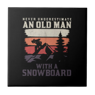 Azulejo De Cerâmica nunca subestime um velho com um snowboard