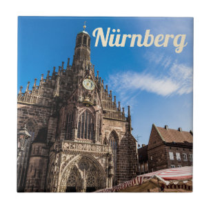 Azulejo De Cerâmica Nuremberg Hauptmarkt Nürnberg Bavaria Alemanha