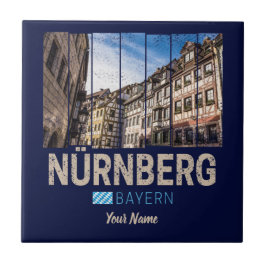 Azulejo De Cerâmica Nuremberg Vintage Bavaria Alemanha Souvenir