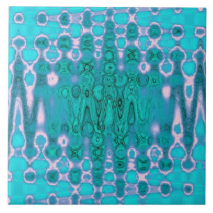 Azulejo De Cerâmica Nuvens Abstratas em Tons de Aqua e Rosa em Efeito 