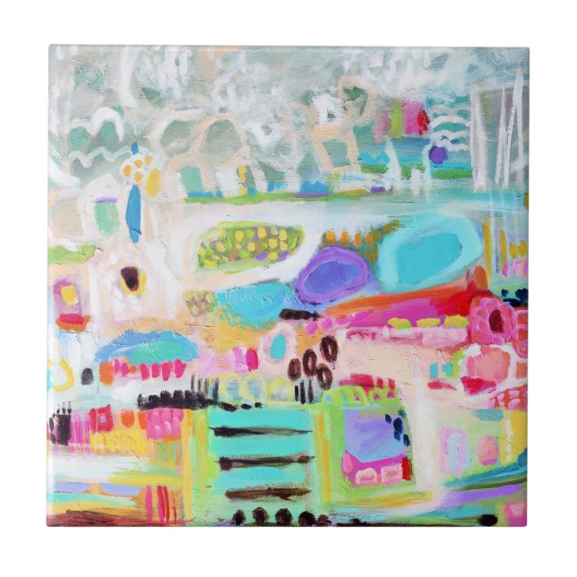 Azulejo De Cerâmica Nuvens abstrato (Frente)