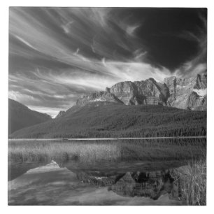 Azulejo De Cerâmica Nuvens Cirrus sobre o Lago Waterfowl, Banff