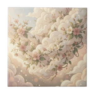 Azulejo De Cerâmica Nuvens Florais Sonhadoras Flor de Cerejeira