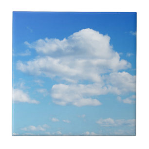 Azulejo De Cerâmica Nuvens Fluffy e Céu Azul