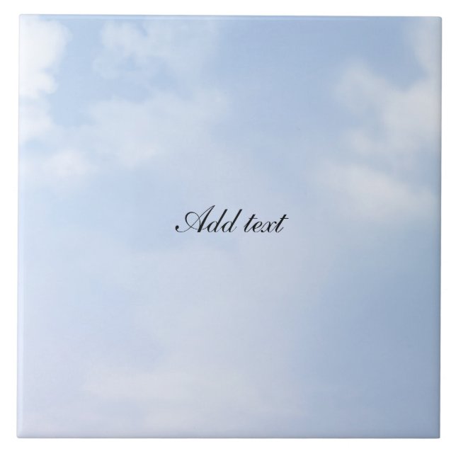 Azulejo De Cerâmica Nuvens lisas, MODELO azul pastel (Frente)