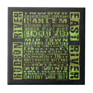 Azulejo De Cerâmica NYC Neighborods Green