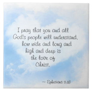 Azulejo De Cerâmica O 3:18 de Ephesians como é largamente e