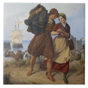 Azulejo De Cerâmica O aliciamento do pescador (por Rudolf Jordan)