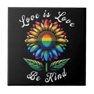 Azulejo De Cerâmica O Amor é Amor Arco-íris Girassol LGBT+ Gay Lésbica