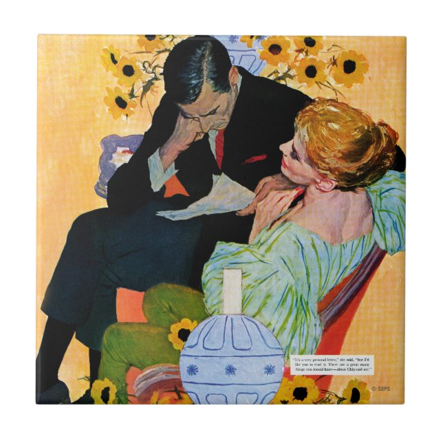 Azulejo De Cerâmica O amor morre lentamente (Frente)