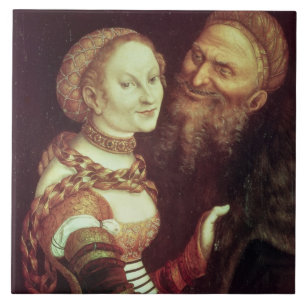 Azulejo De Cerâmica O ancião Lovesick, 1553 (óleo no painel)