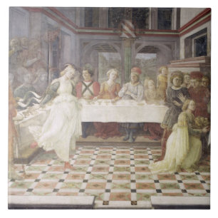 Azulejo De Cerâmica O banquete de Herod (fresco) (veja igualmente