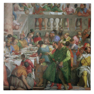 Azulejo De Cerâmica O banquete do casamento em Cana, detalhe de