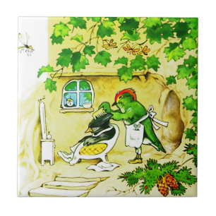 Azulejo De Cerâmica O Barbeiro Pássaro