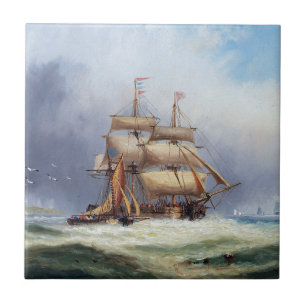 Azulejo De Cerâmica O barco piloto da Ilha de Wright, 1887