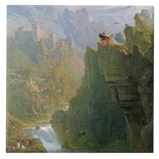 Azulejo De Cerâmica O bardo, c.1817 (óleo em canvas) (Frente)