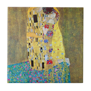 Azulejo De Cerâmica O Beijo de Gustav Klimt, Vintage Art Nouveau