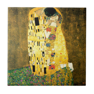 Azulejo De Cerâmica O beijo pela arte Nouveau de Gustavo Klimt