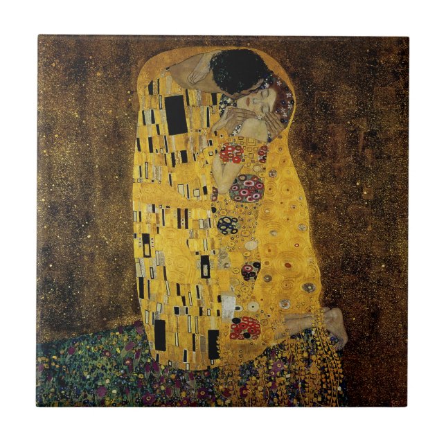 Azulejo De Cerâmica O beijo por Gustavo Klimt (Frente)