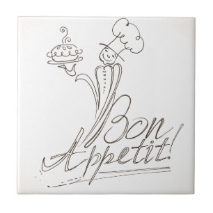 Azulejo De Cerâmica O bom cozinheiro chefe diz o Bon Appetit!