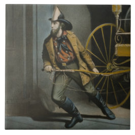 Azulejo De Cerâmica O Bombeiro Americano: Sempre Pronto