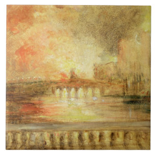 Azulejo De Cerâmica O Burning das casas do parlamento, previousl