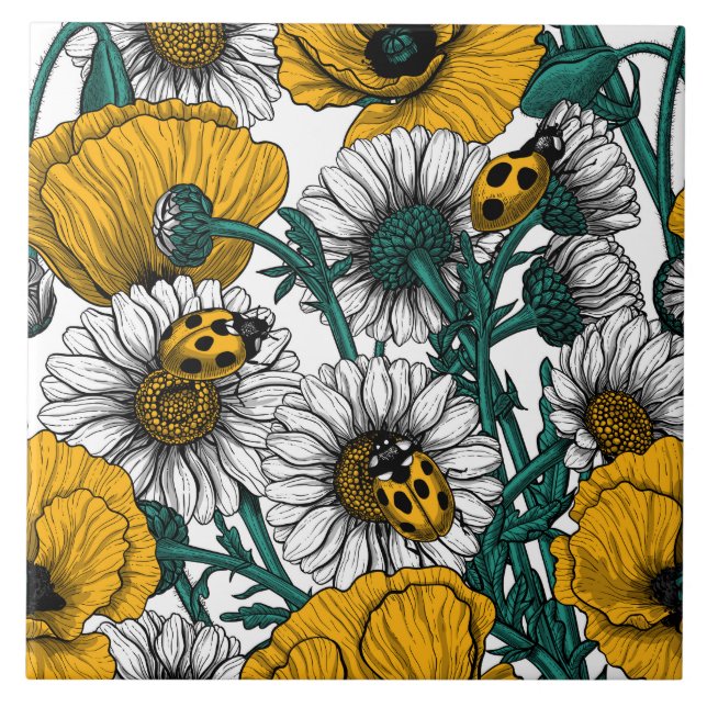 Azulejo De Cerâmica O campo em amarelo (Frente)