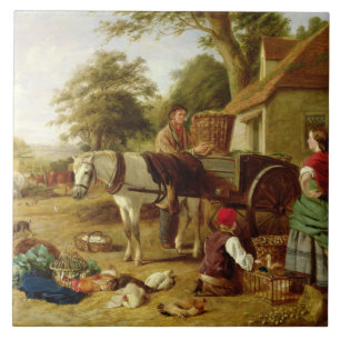 Azulejo De Cerâmica O carro do mercado, 1864 (óleo em canvas)